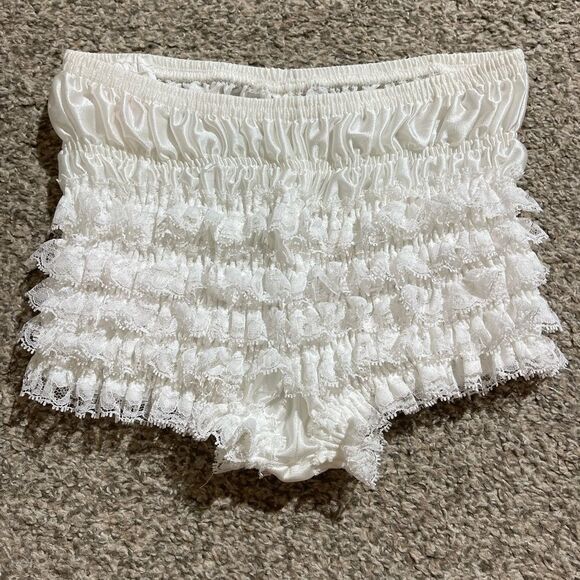 Sam’s Vintage White Lace Ruffle Bloomers - Picture 1 of 3